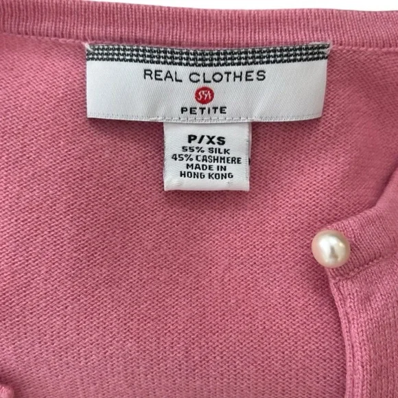 FINAL DAYS ON POSH Pink Cashmere Cardigan with Pearl Buttons - Picture 7 of 7